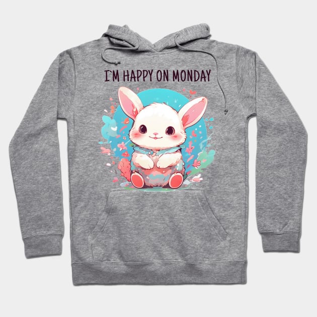 Happy monday rabbit Hoodie by bswlife